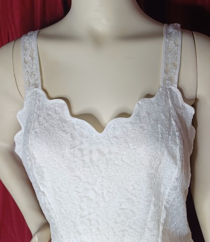 Barbizon Vintage Nylon Schlupfkleid mit Spitze Oberteil und seitlichem Reißverschluss Miss Größe 16. D2074 - Bild 3 von 19