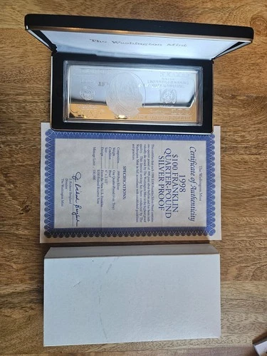 Washington Mint 1998 $100 Silver Proof