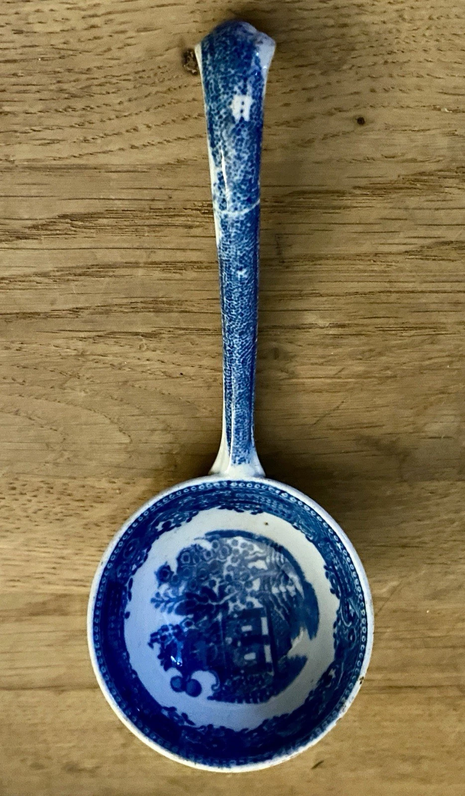 Antique Pearlware Pottery Blue & White Sauce Ladle c.1820