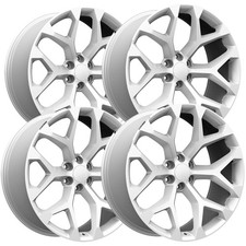 Set Of 4 Eclipse Replicas 348 Snowflake 24x10 6x5.5 30mm Silver Wheels Rims