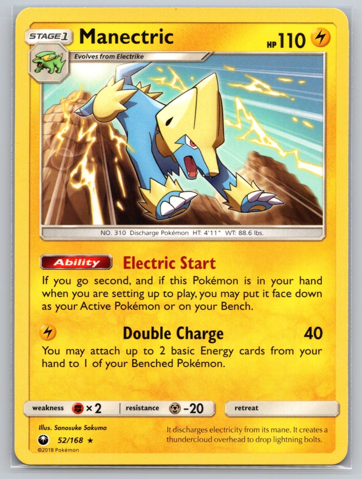 Manectric Rare SM - Celestial Storm 52/168 NM