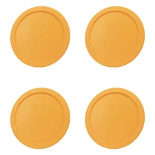 Pyrex 7401-PC 3 Cup Lemon Drop Yellow Lid (4-Packs)