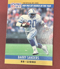 Pro Set 1990 Award Winner Barry Sanders #1 Detroit Lions Football Card Base Set