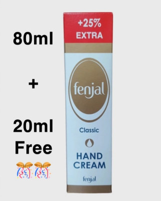 1x Fenjal Classic Hand Cream Silicone and glycerine 80ml + 20ml free كريم فنجال