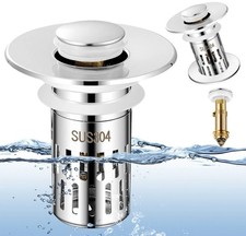 304 Stainless Steel Pop-Up Sink Drain Stopper Fits 1.1-1.29 Inch Sinks