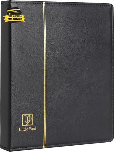 4 Ring Binder Albums - 12.5" X 10" Black Cover Binders Compatible with 9-Hole 11