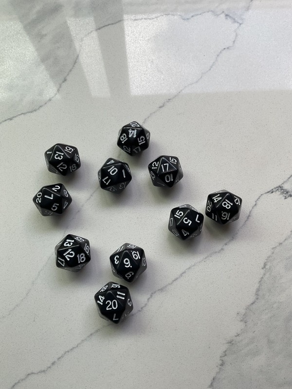 20 sided dice set of 10 EUC