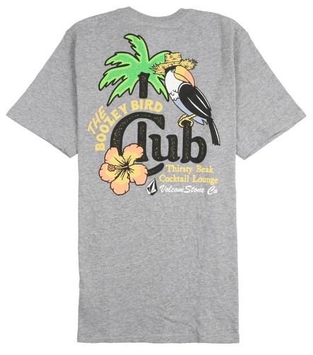 VOLCOM Paradise Boozy Bird T-Shirt sz M Medium Heather Gray Modern Fit - Picture 3 of 3