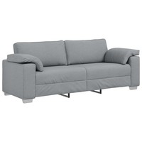 3-Sitzer Sofa Hellgrau Stoff 220 Cm Couch Wohnzimmer