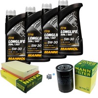 Mann Inspektionspaket 4L Mannol Longlife 504/507 5W-30 FüR Audi 100 2.6 2.8 E S4