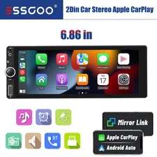 6.8" Car Stereo Touch Screen Single 1Din Apple CarPlay Head Unit USB BT FM Radio