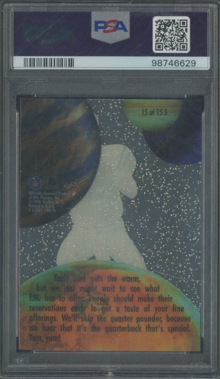 1998 Skybox E-X2001 Stardate 2001 #15 Peyton Manning RC Rookie HOF PSA 9 MINT view 2