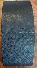 Prada Saffiano Print Large Black Hard Sunglasses Eyeglasses Case Holder Magnetic