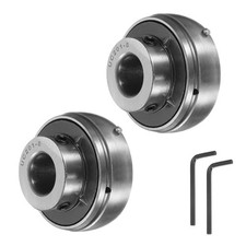 2pcs Ball Bearing Insert, Chrome Steel UC201-8 Bore 1/2" Set Screws