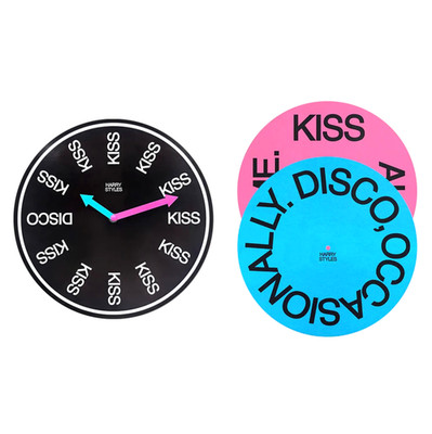 HARRY STYLES Kiss All The Time Disco Occasionally CLOCK & VINYL SLIPMAT box set