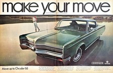 1968 Chrysler 300 Newport New Yorker Green Sedan Make Your Move Vtg Mag Print Ad