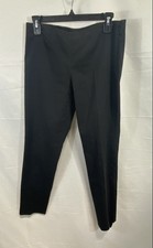 Vintage Theory Women's Black Cotton Blend Side Zip Tapered Dress Pants Sz 4