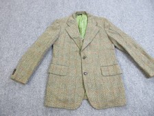 VTG 60s Harris Tweed Cricketeer Blazer Mens 40 Herringbone Wool Plaid Sport Coat
