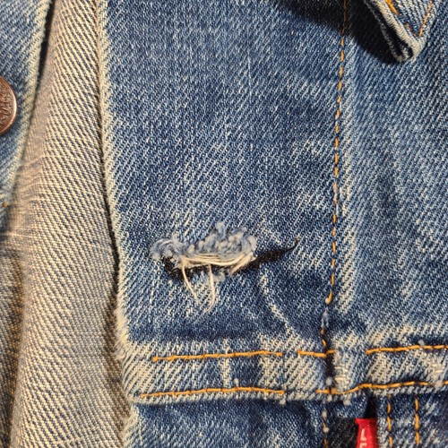 Vintage 60s 70s Levis Big E Type 3 Trucker Denim Jacket Size M/L Med Wash Jean - Picture 7 of 18