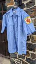 Elbeco BCFD Uniform Shirt New Light Blue Short Sleeve XL Baltimore City Fire
