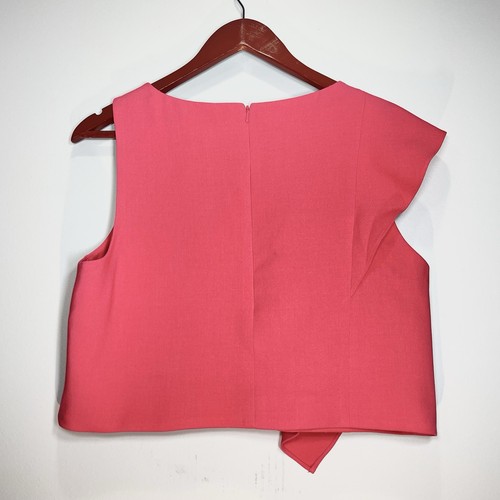 NWOT BLACK HALO Women's Cropped Lined Tank Top Pink Coral Stretch Size 10 - Picture 2 of 7