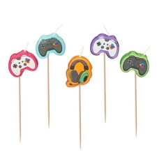 Cake Candle Set 'Gamer' Birthday 5 Pack Party Decoration