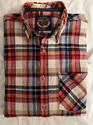 DERBY JNS ,Slim Fit-L,Shirt,Cotton &  Linen,Long sleeves,    Z2