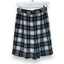 Vintage Talbots Plaid Linen Blend Bermuda Cuffed Shorts Women Size 8 Made in USA