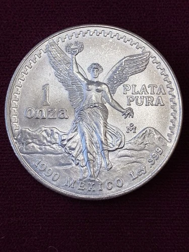 1990 Mexico Libertad / Onza 1 oz .999 Fine Silver