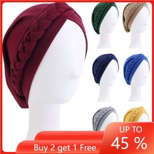Muslim Women Braid Turban Hijab Chemo Cap Hair Loss Bonnet Hat Head Scarf Wrap