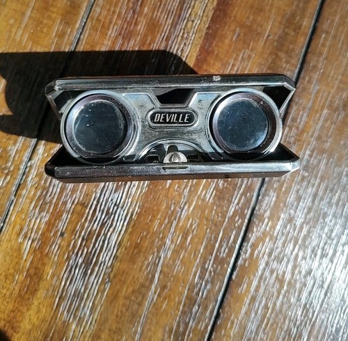 Vintage 1960s Deville Folding Opera Binoculars Sport Glass 2.5x . made In Japan - Picture 2 of 3