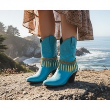 Women Antique Gold Metal Boot Chain Bracelet Shoe Anklet Ethnic Leaf Charms SET