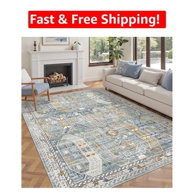 Comfortable 5'x7' Washable Area Rug - Non-Slip, Waterproof, Soft for Kids & Pets