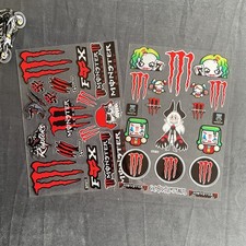 2 Whole Sheets MONSTER ENERGY Motorcycle Cars Waterproof Bike Stickers DIY 010