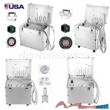 Portable Dental Unit Mobile Delivery Air Compressor Syringe Suction System 4H