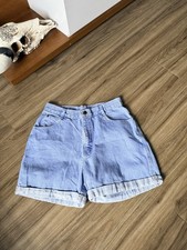 Vintage Gitano Denim Shorts Blue High Waisted Cuffed Size 14