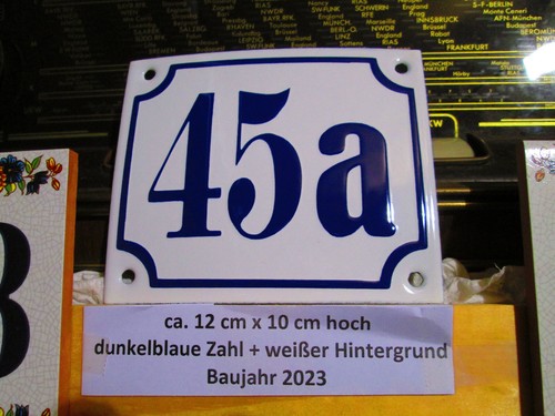 Hausnummer 31a dunkel-blau Zahl weißem Hintergrund 12cmx10cm Die Echte Emaille - Picture 24 of 24
