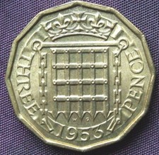 1953 Brass Threepence - Stunning UNCIRCULATED Coin, FREE POSTAGE (D437)