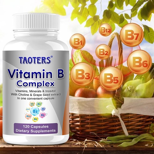 Vitamin B Komplex 120 Kapseln (vegan) B1 B2 B3 B5 B12 + Biotin + Folsäure - Photo 1/10