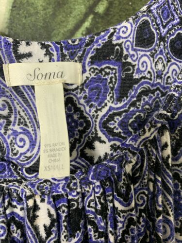 Maxi Vestido Soma XS Púrpura Cachemira Sin Mangas Bolsillos Laterales - Imagen 4 de 6