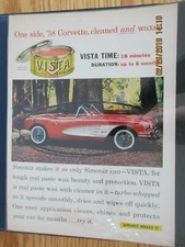 1958 Simoniz LARGE Color Advertisement with 1958 Corvette Original Excellent 
