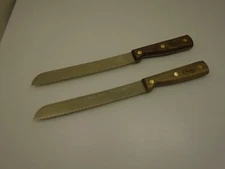Case XX #623 USA (2) 8" Scallop Edge Slicer Bread Knives Wood Handles Factory2nd