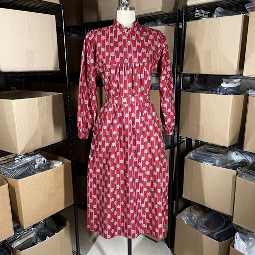 Vintage 70s Marimekko Design Research Dress Berry Print Size Small Long Sleeve - Picture 2 of 24