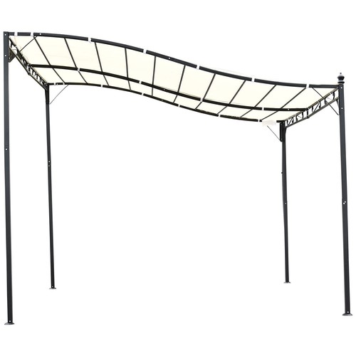 Outsunny 10' x 10' Steel Outdoor Pergola Gazebo, Patio Canopy New Shade White - Picture 7 of 9