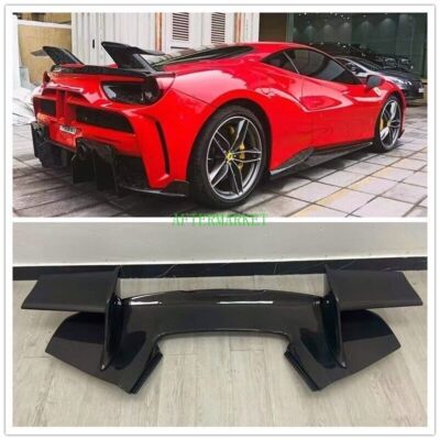 FITS FOR FERRARI 488 GTB REAL CARBON FIBER REAR TRUNK SPOILER WING MSY ...