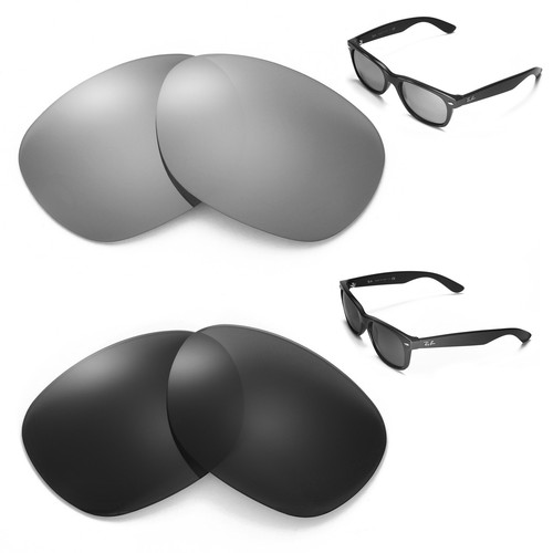 Walleva Polarizzati Titanio + Nero Lenti Per Ray-Ban Wayfarer RB2132 55mm |  eBay