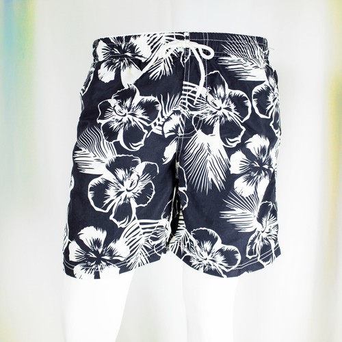 LS ACTIVE New Navy Blue White Hawaiian Floral Boy's Swimming Trunk Size M - 第 1/11 張圖片