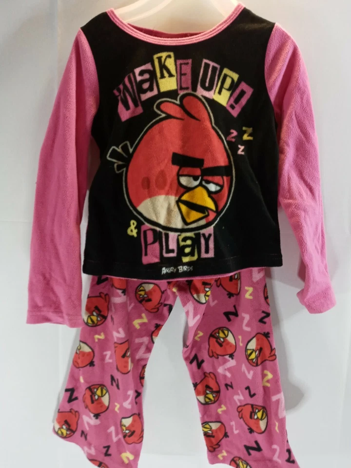 Conjunto de pijama/roupa de dormir Angry Birds infantil masculino 2 peças calça e camiseta manga longa tamanho 4 - Imagem 2 de 4