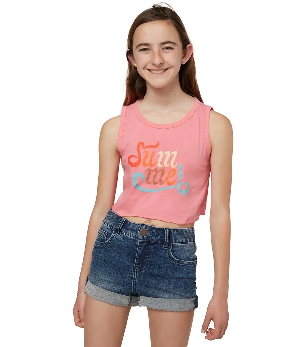 O'Neill Girls Summer Crop Tank Top Pink Size XL 12 / 13 Years *NEW w/ Tag*