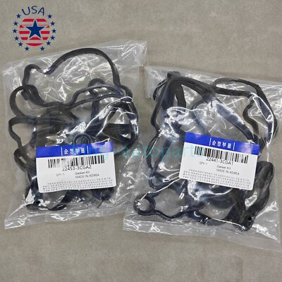 #ad #ad OEM Valve Cover Gasket Set w Grommets Fits For Hyundai Kia 3.3L 3.8L DOHC 24V US $31.45